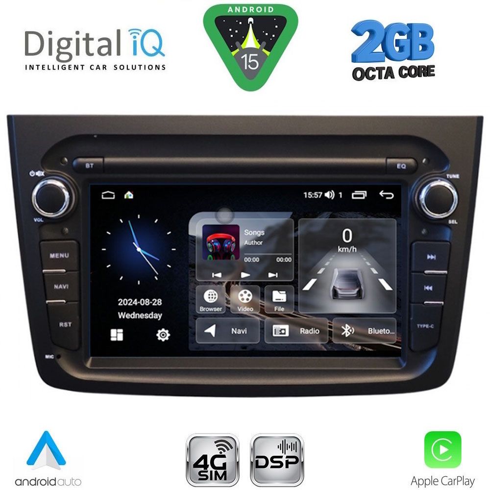 Βλησαρούλης Car Center - DIGITAL IQ BLF 357BL_CPA (7" DECK) MULTIMEDIA SYSTEM for ALFA ROMEO MITO mod. 2008-2018 (BLACK)