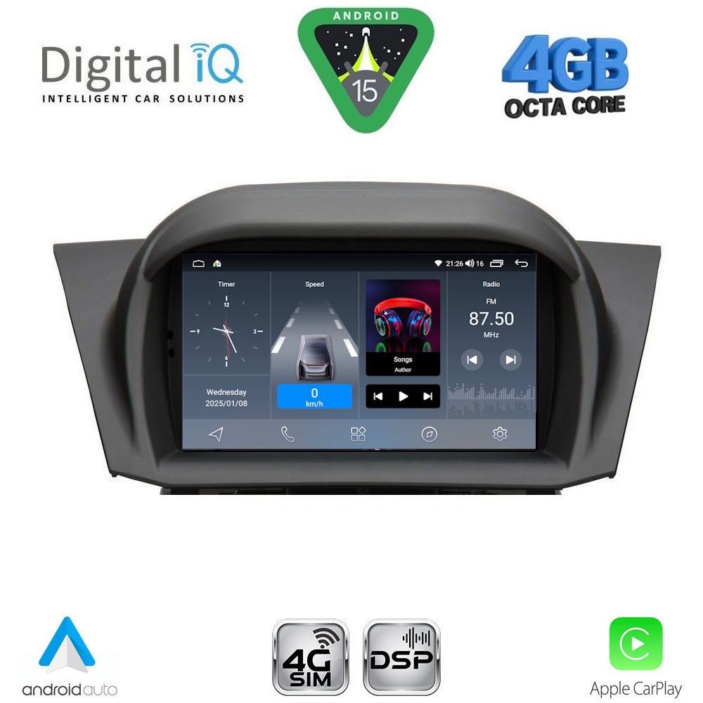 Βλησαρούλης Car Center - DIGITAL IQ BLD 075_CPA (7" DECK) MULTIMEDIA for FORD FIESTA mod. 2008-2017