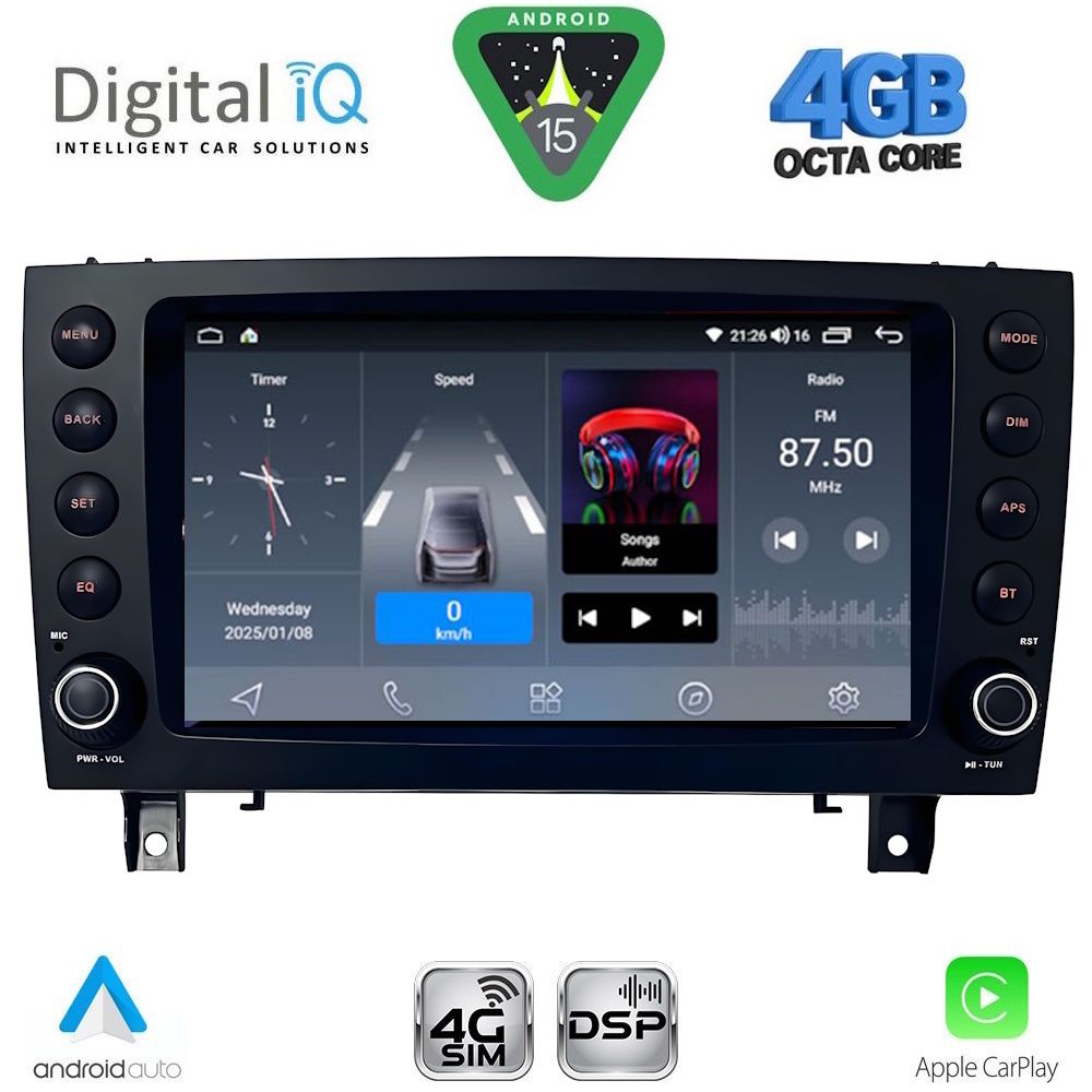 Βλησαρούλης Car Center - DIGITAL IQ BLG 496_CPA (8" DECK) MULTIMEDIA SYSTEM for MERCEDES SLK (R171) mod. 2004-2010