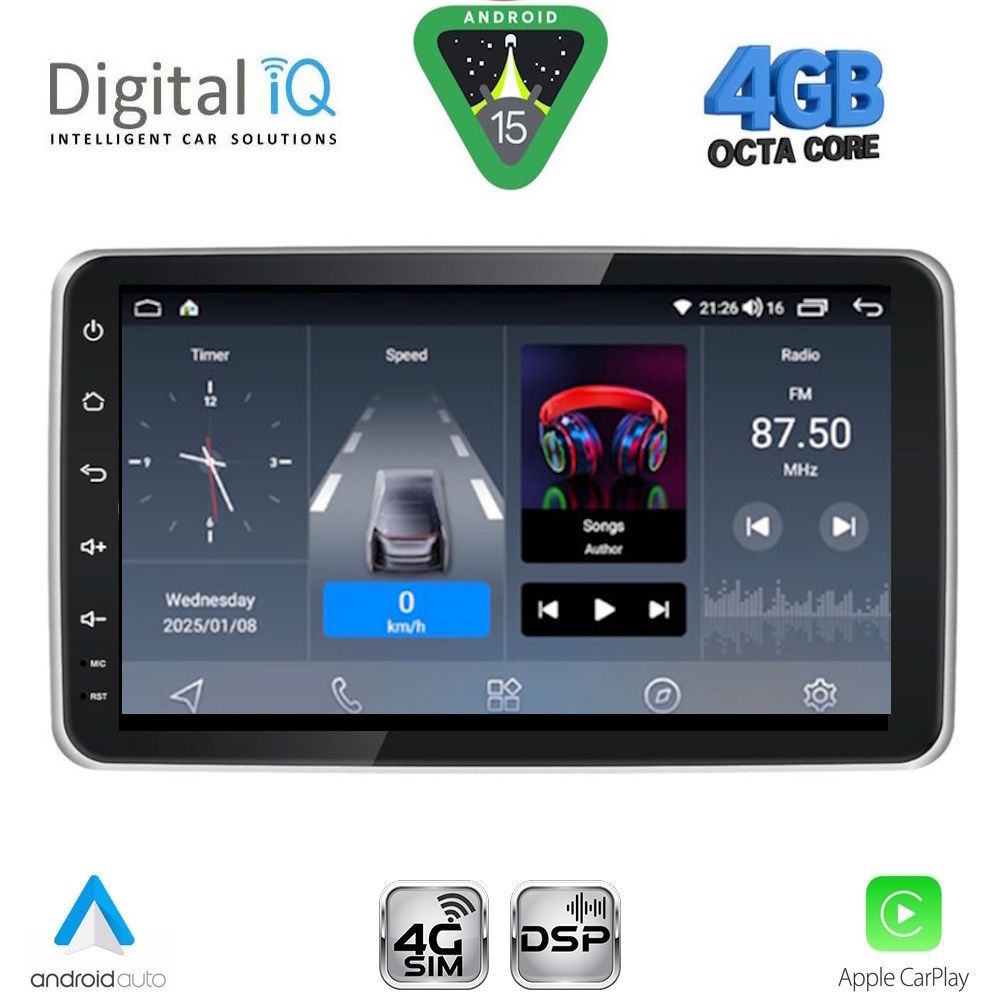 Βλησαρούλης Car Center - DIGITAL IQ BLG 5935_CPA (9″ DECK) MULTIMEDIA TABLET 1DIN