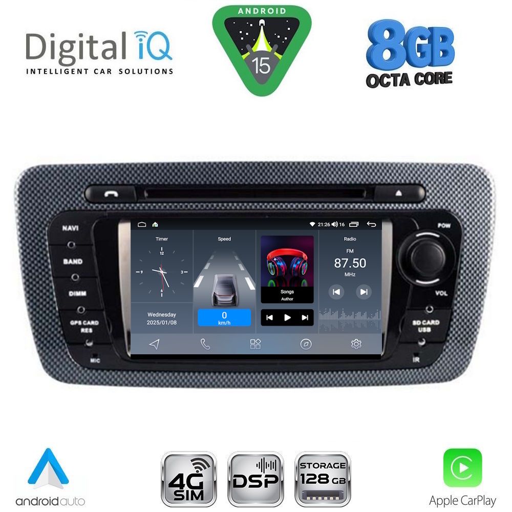 Βλησαρούλης Car Center - DIGITAL IQ BLM 546_CPA (7" DECK) MULTIMEDIA OEM for SEAT IBIZA mod. 2008-2015