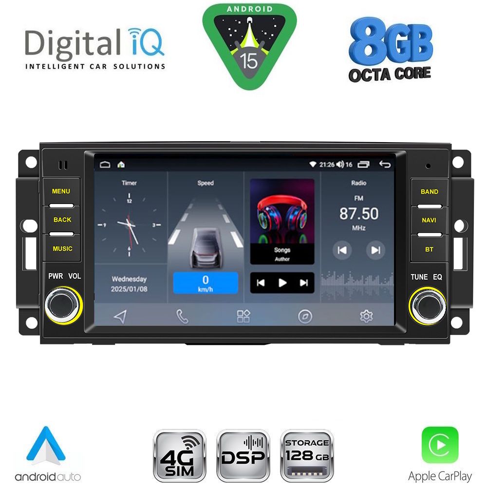 Βλησαρούλης Car Center - DIGITAL IQ BLM 724_CPA (7" DECK) MULTIMEDIA OEM for JEEP ALL mod. 2005-2018
