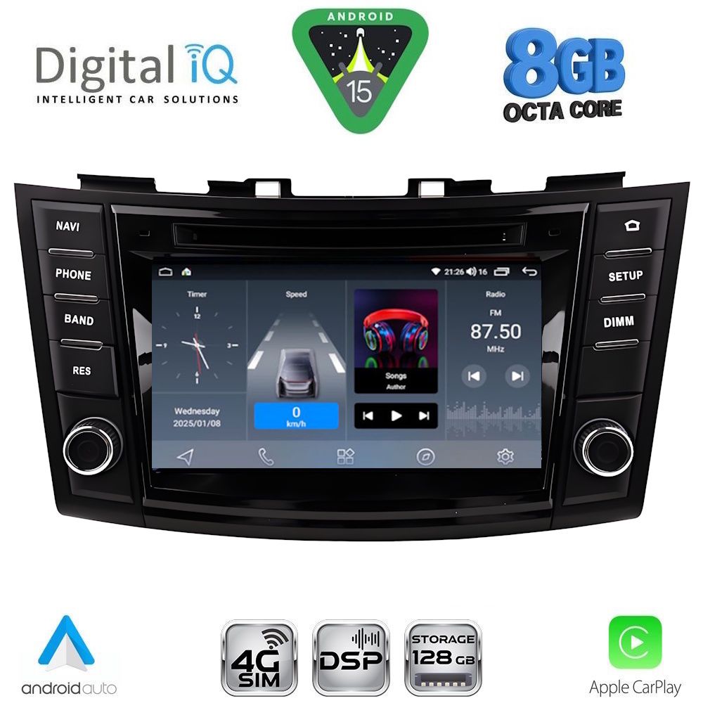 Βλησαρούλης Car Center - DIGITAL IQ BLM 777_CPA (7" DECK) MULTIMEDIA OEM for SUZUKI SWIFT mod. 2011-2016