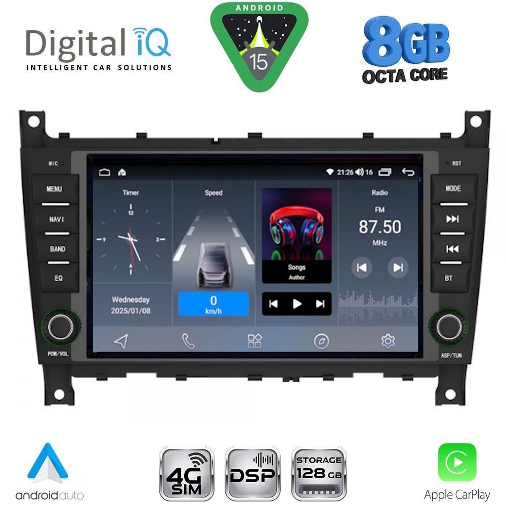 Βλησαρούλης Car Center - DIGITAL IQ BLM 793_CPA (7" DECK) MULTIMEDIA OEM for MERCEDES C W203 – CLK W209 mod. 2004-2008