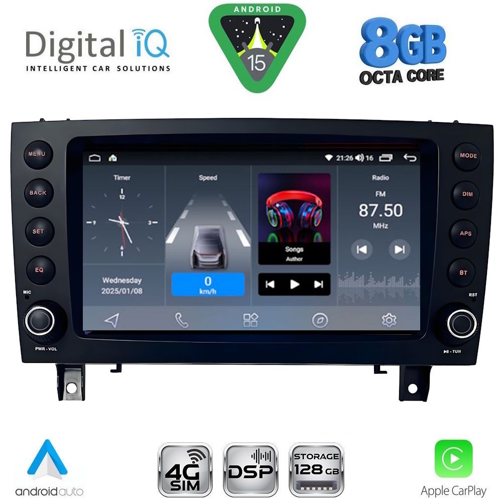 Βλησαρούλης Car Center - DIGITAL IQ BLM 796_CPA (8" DECK) MULTIMEDIA OEM for MERCEDES SLK (R171) mod. 2004-2010