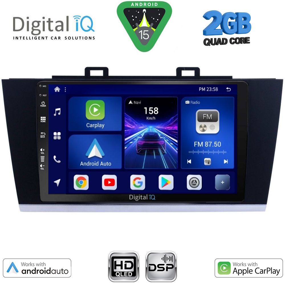 Βλησαρούλης Car Center - DIGITAL IQ BXC 3668_CPAA (9inc) MULTIMEDIA TABLET for SUBARU LEGACY – OUTBACK mod. 2014-2019