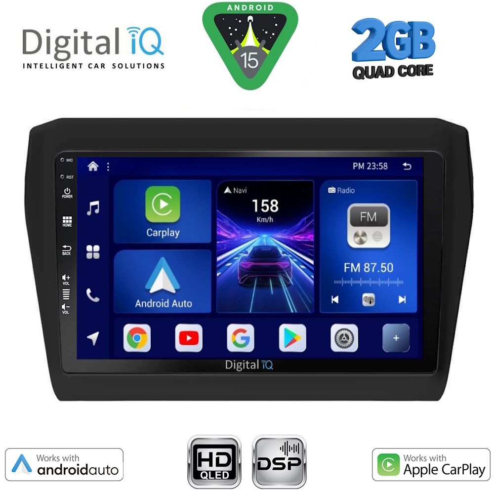 Βλησαρούλης Car Center - DIGITAL IQ BXC 3686_CPAA (9inc) MULTIMEDIA TABLET for SUZUKI SWIFT mod. 2017-2025