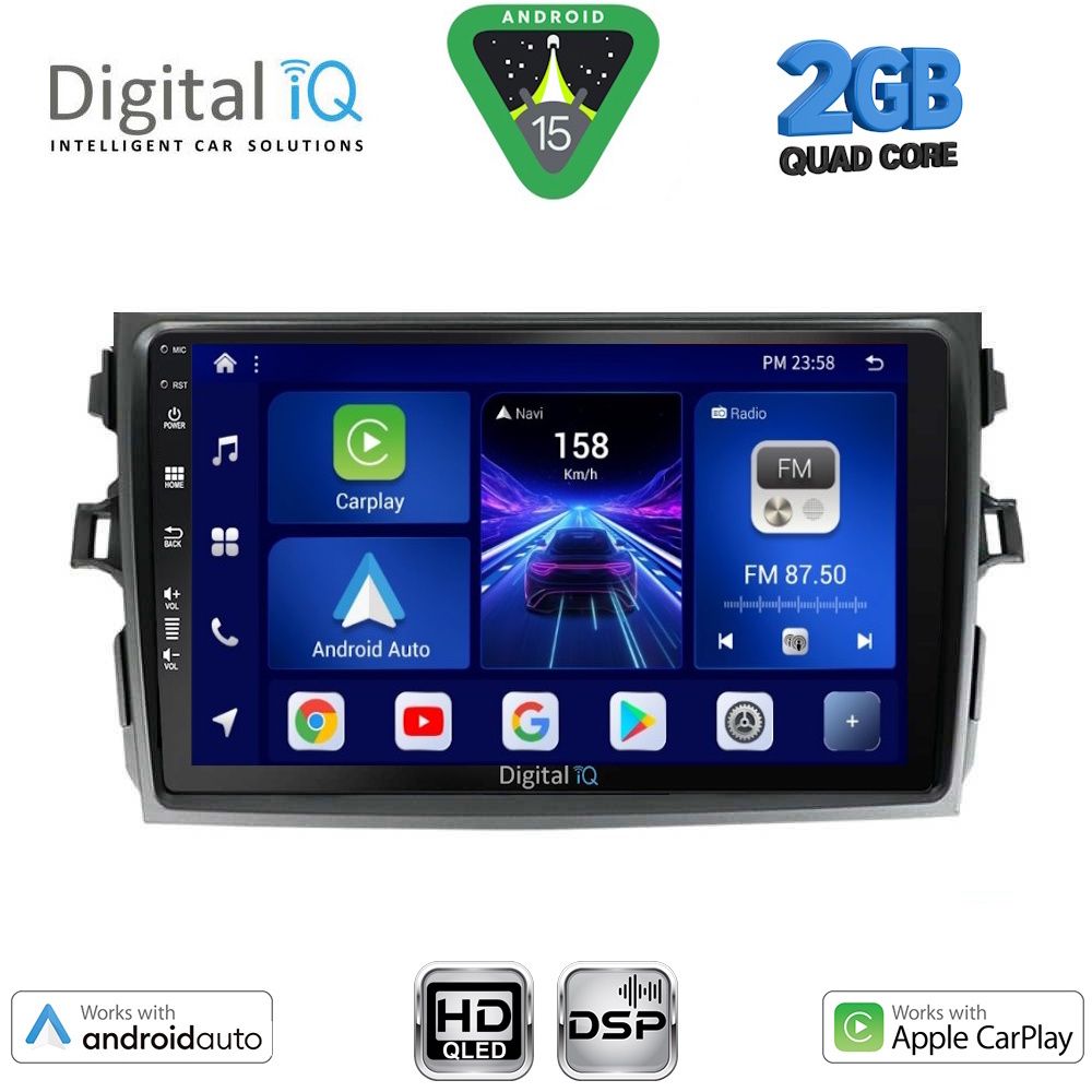 Βλησαρούλης Car Center - DIGITAL IQ BXC 3713_CPAA (9inc) MULTIMEDIA TABLET for TOYOTA COROLLA 4D mod. 2006-2012