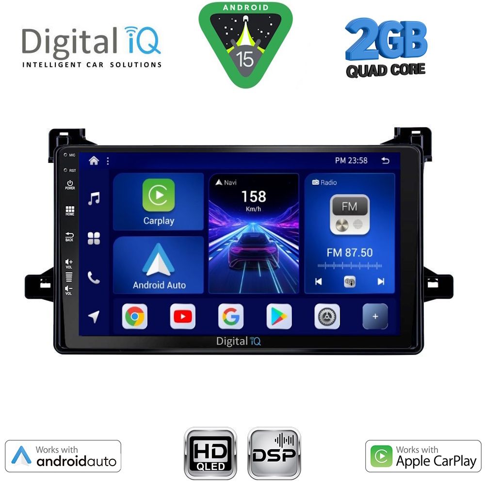 Βλησαρούλης Car Center - DIGITAL IQ BXC 3727_CPAA (9inc) MULTIMEDIA TABLET for TOYOTA PRIUS mod. 2016-2020