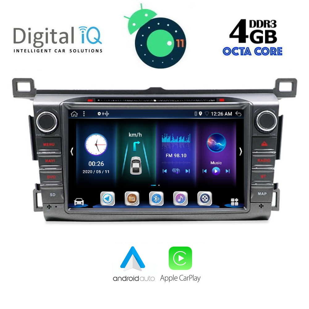 Βλησαρούλης Car Center - DIGITAL IQ BXE 624_CPA (8" DVD) MULTIMEDIA SYSTEM for TOYOTA RAV 4 mod. 2013-2019