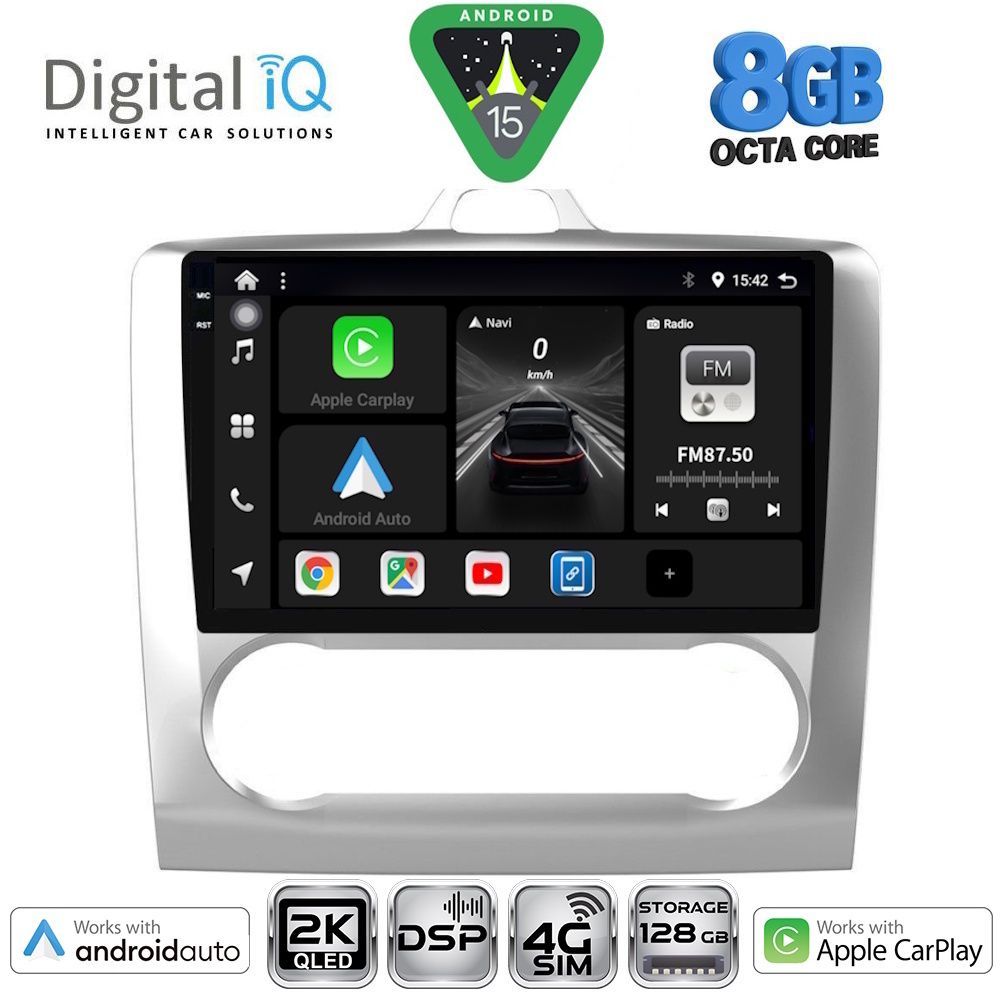 Βλησαρούλης Car Center - DIGITAL IQ BXF 11156SL_CPAA CLIMA (9inc) MULTIMEDIA TABLET for FORD FOCUS mod. 2005-2012 (SILVER)