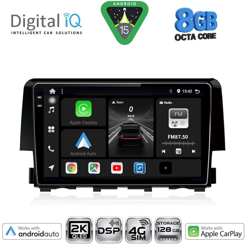 Βλησαρούλης Car Center - DIGITAL IQ BXF 11191_CPAA (9inc) MULTIMEDIA TABLET for HONDA CIVIC mod. 2016-2021