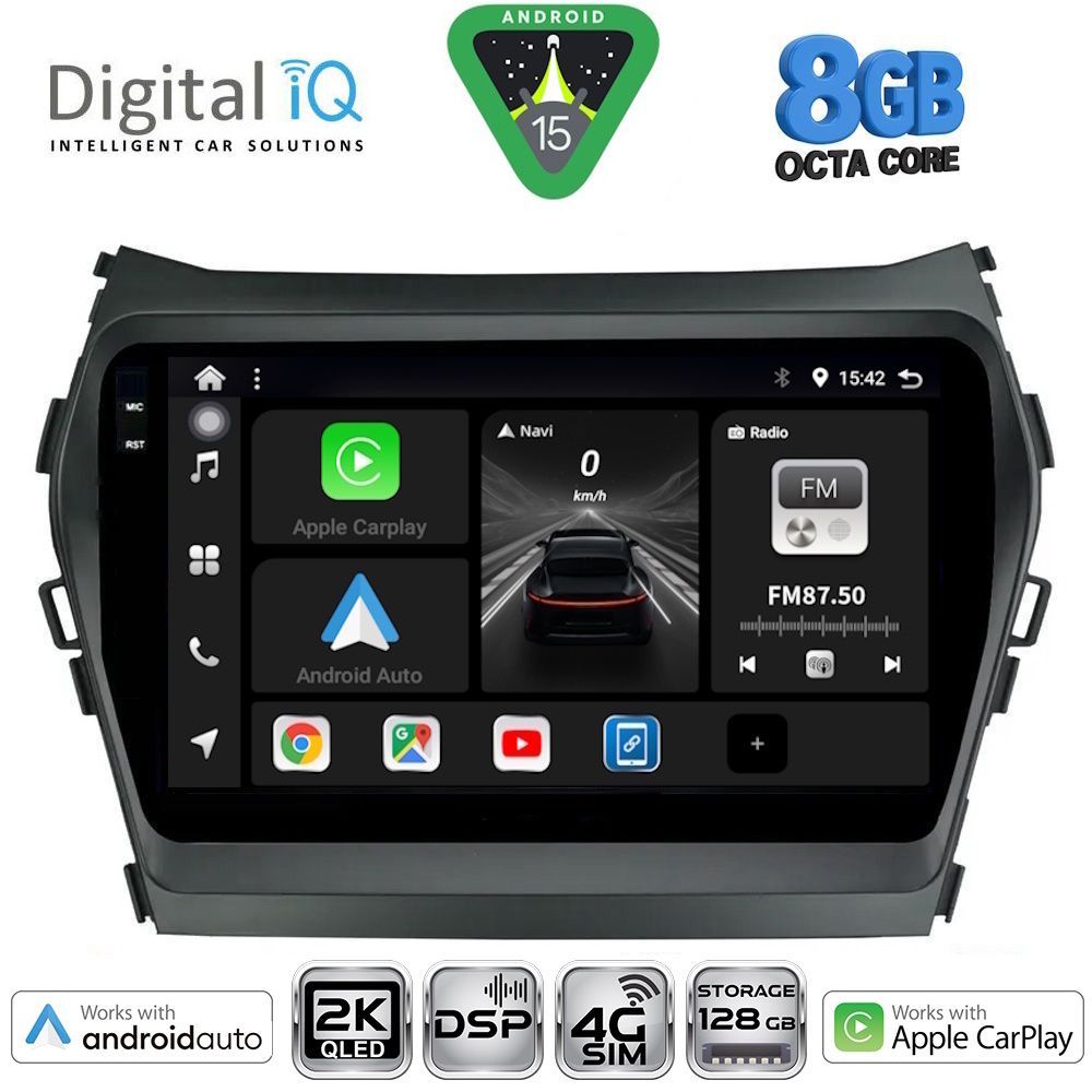 Βλησαρούλης Car Center - DIGITAL IQ BXF 11238_CPAA (9inc) MULTIMEDIA TABLET for HYUNDAI IX45- SANTA FE mod. 2013-2017
