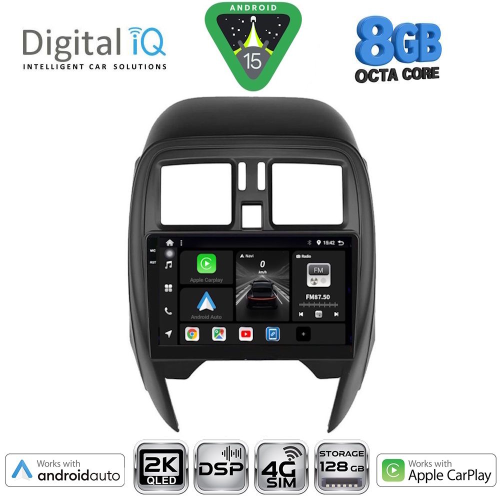 Βλησαρούλης Car Center - DIGITAL IQ BXF 11451_CPAA (SQUARE) (9inc) MULTIMEDIA TABLET for NISSAN MICRA mod. 2014-2017