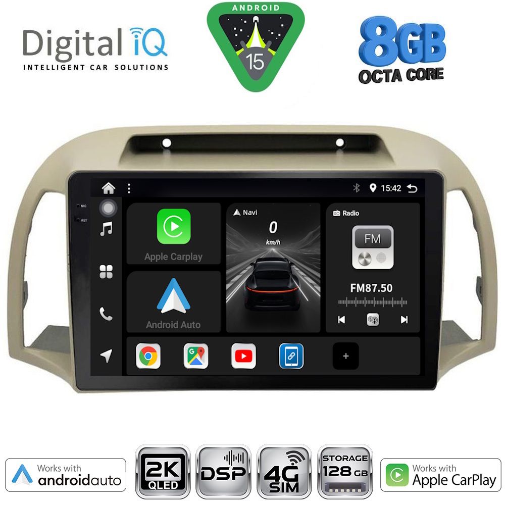 Βλησαρούλης Car Center - DIGITAL IQ BXF 11457BG_CPAA (9inc) MULTIMEDIA TABLET for NISSAN MICRA K12 mod. 2002-2010 (BEIGE)