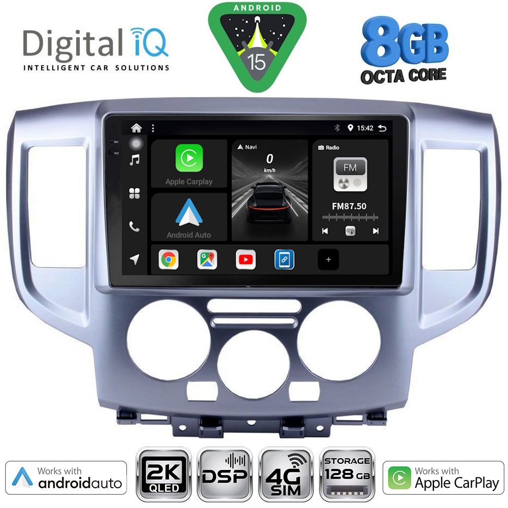Βλησαρούλης Car Center - DIGITAL IQ BXF 11458SL_CPAA (9inc) MULTIMEDIA TABLET for NISSAN NV 200 mod. 2009-2020 (SILVER)