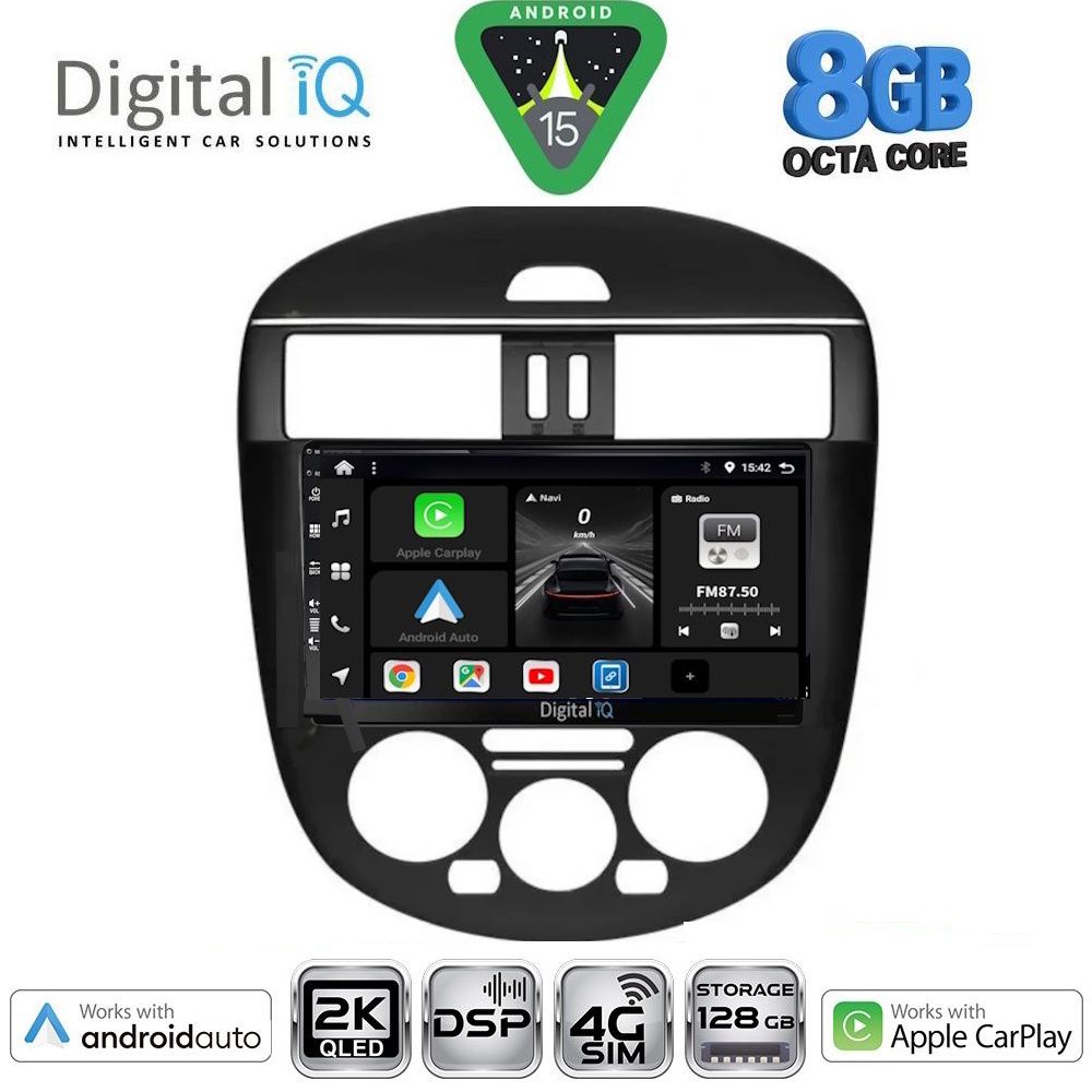 Βλησαρούλης Car Center - DIGITAL IQ BXC 3465AC_CPAA (9inc) MULTIMEDIA TABLET for NISSAN TIIDA mod. 2013-2023 with A/C