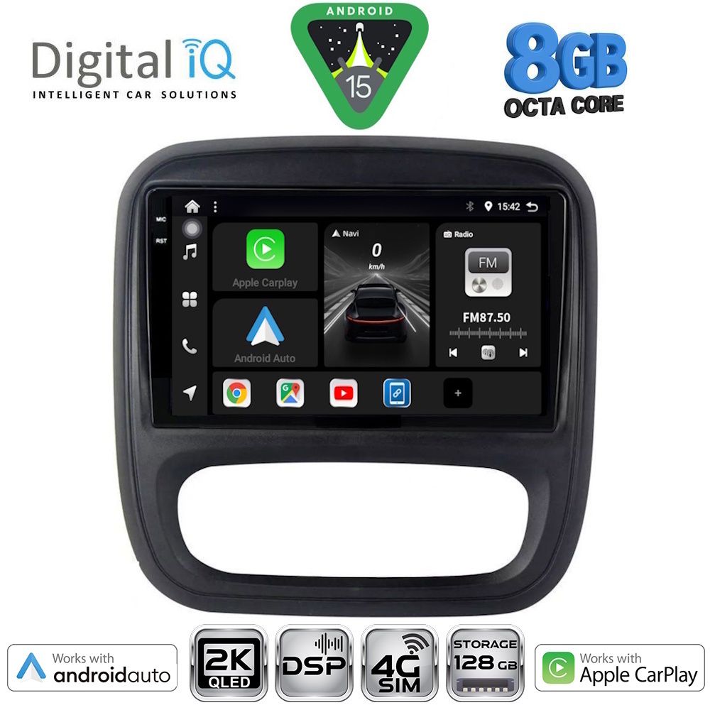 Βλησαρούλης Car Center - DIGITAL IQ BXF 11499_CPAA (9inc) MULTIMEDIA TABLET for OPEL VIVARO – RENAULT TRAFIC – FIAT TALENDO – NISSAN NV 300 mod. 2014-2019