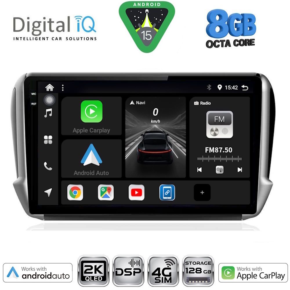 Βλησαρούλης Car Center - DIGITAL IQ BXF 11508_CPAA (10inc) MULTIMEDIA TABLET for PEUGEOT 208-2008 mod. 2012-2021