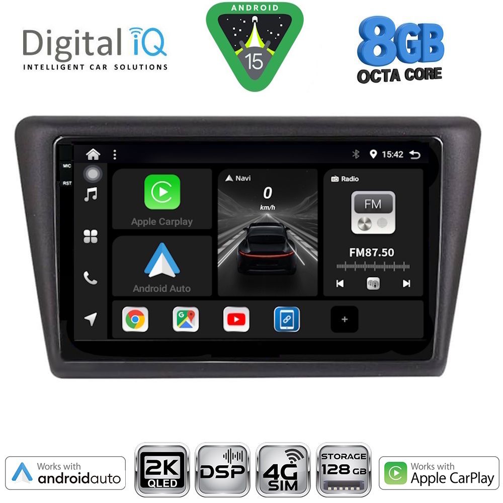 Βλησαρούλης Car Center - DIGITAL IQ BXF 11600_CPAA (9inc) MULTIMEDIA TABLET for SKODA RAPID SPACEBACK mod. 2014-2019