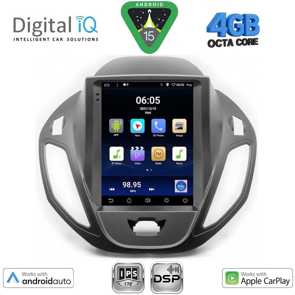 Βλησαρούλης Car Center - DIGITAL IQ BXF 6880_CPAA TESLA STYLE for FORD TOURNEO COURIER mod. 2014-2024