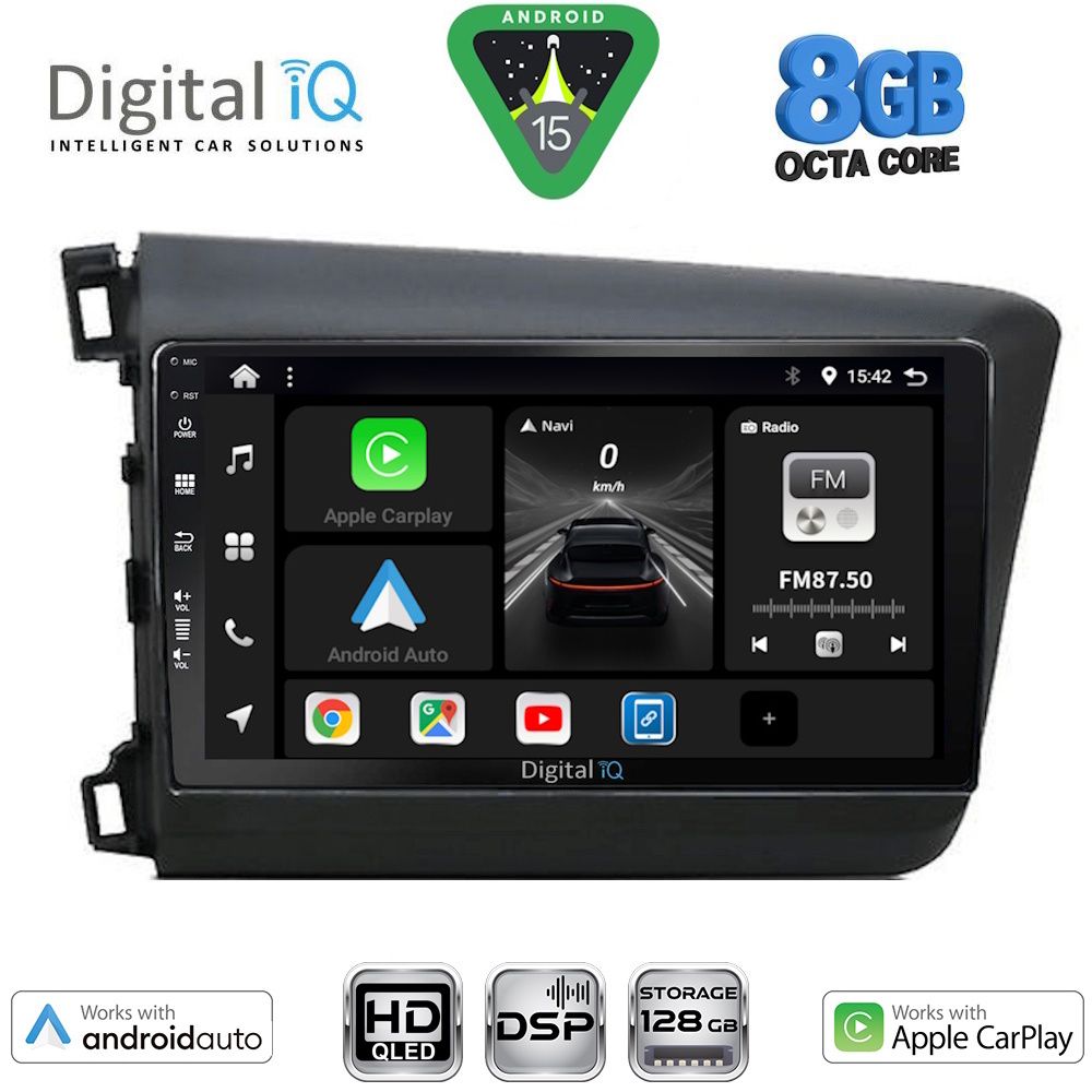 Βλησαρούλης Car Center - DIGITAL IQ BXF 71904D_CPAA (9inc) MULTIMEDIA TABLET for HONDA CIVIC 4Doors mod. 2012-2016