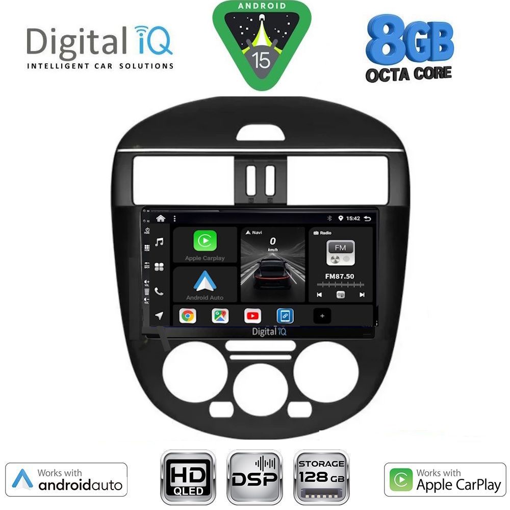 Βλησαρούλης Car Center - DIGITAL IQ BXC 3465AC_CPAA (9inc) MULTIMEDIA TABLET for NISSAN TIIDA mod. 2013-2023 with A/C