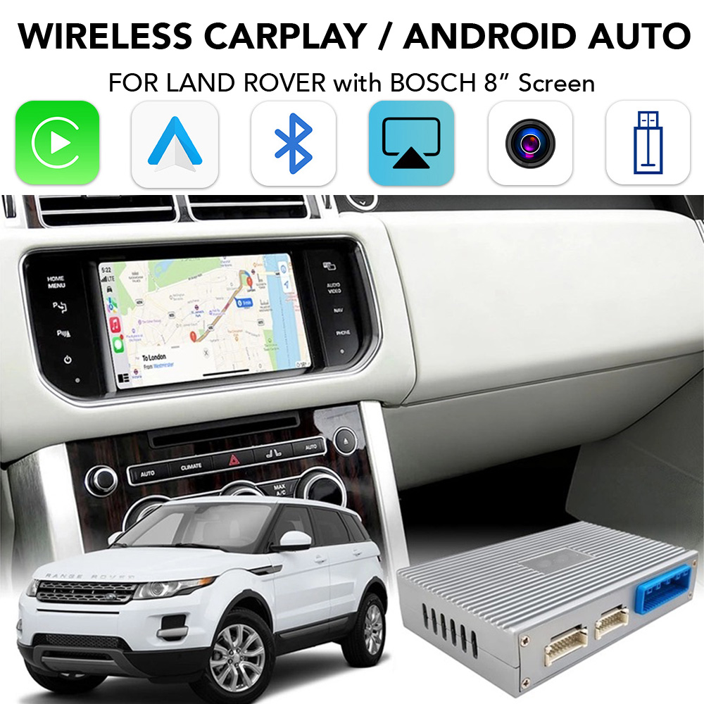 Βλησαρούλης Car Center - DIGITAL IQ LR 715F CPA (WIRELESS CARPLAY / ANDROID AUTO BOX with 2 CAMERA IN for JAGUAR - LAND ROVER mod. 2016-2019 with BOSCH 8" Screen)