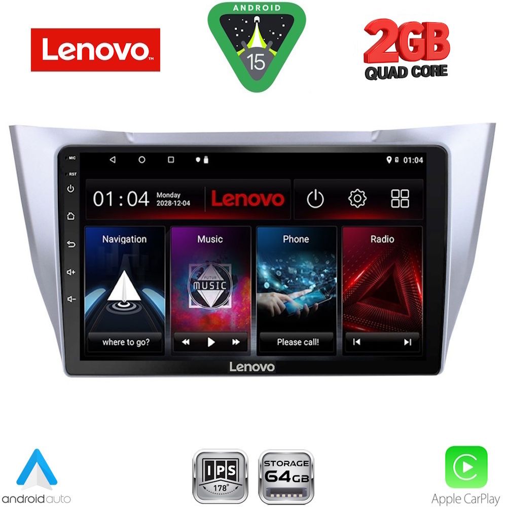 Βλησαρούλης Car Center - LENOVO LVD 2345SL_CPA (10inc) MULTIMEDIA TABLET for LEXUS RX 300 – 400 mod. 2003-2008