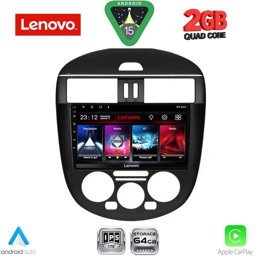 Βλησαρούλης Car Center - LENOVO LVD 2465AC_CPA (9inc) MULTIMEDIA TABLET for NISSAN TIIDA mod. 2013-2023 with A/C