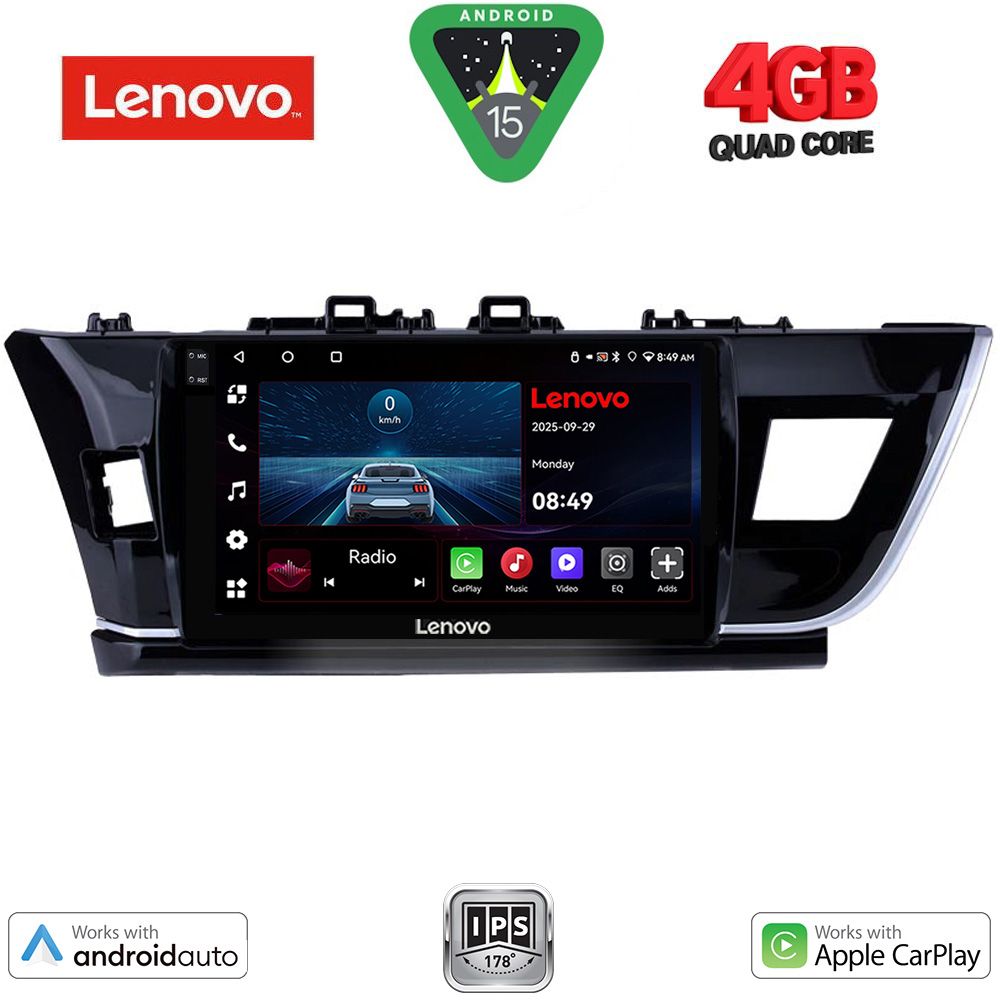 Βλησαρούλης Car Center - LENOVO LVE 8714BIG_CPAA (10inc) MULTIMEDIA TABLET for TOYOTA COROLLA mod. 2013-2016