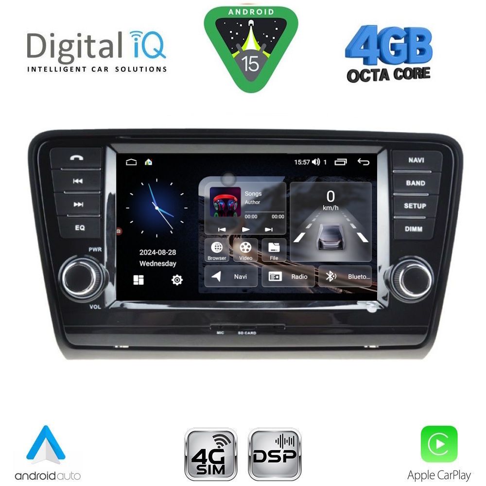 Βλησαρούλης Car Center - DIGITAL IQ MSG 406_CPA (8” DECK) MULTIMEDIA SYSTEM for SKODA OCTAVIA 7 mod. 2013-2021
