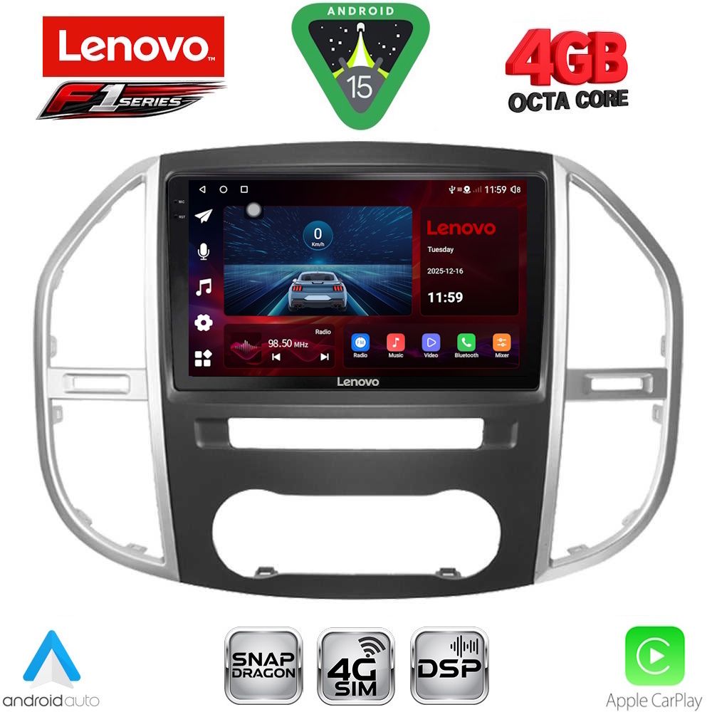 Βλησαρούλης Car Center - LENOVO SSQ 9429_CPA (10inc) MULTIMEDIA TABLET for MERCEDES VITO – VIANO  (W447) mod. 2015-2024