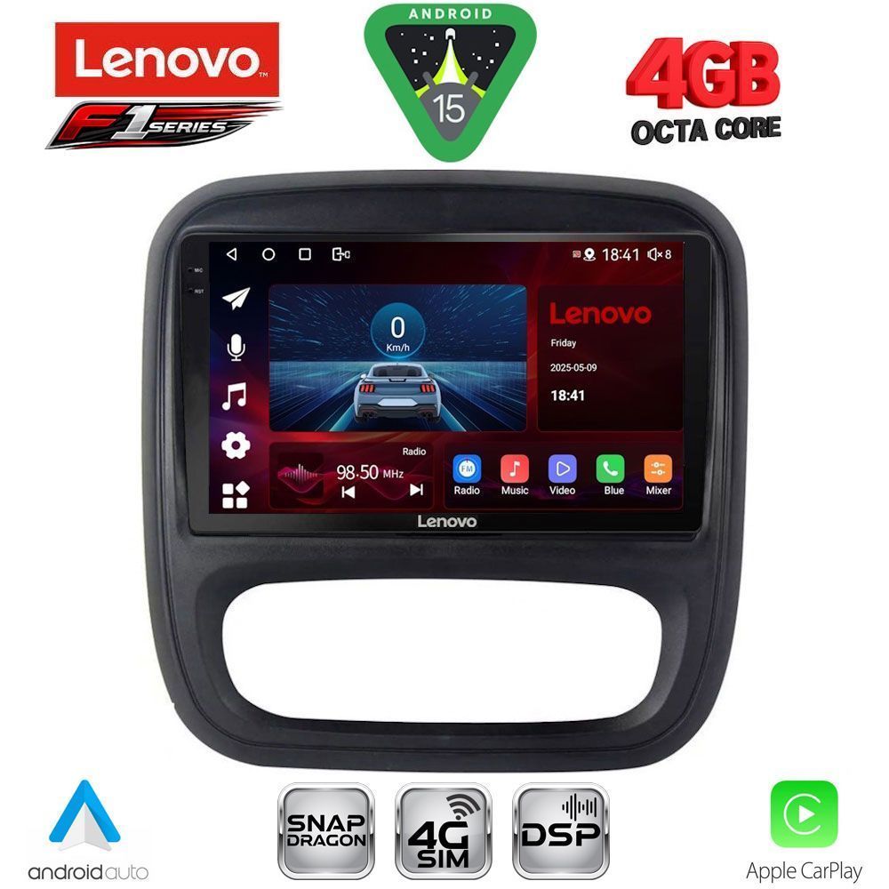 Βλησαρούλης Car Center - LENOVO SSQ 9499_CPA (9inc) MULTIMEDIA TABLET for OPEL VIVARO – RENAULT TRAFIC – FIAT TALENDO – NISSAN NV 300 mod. 2014-2019