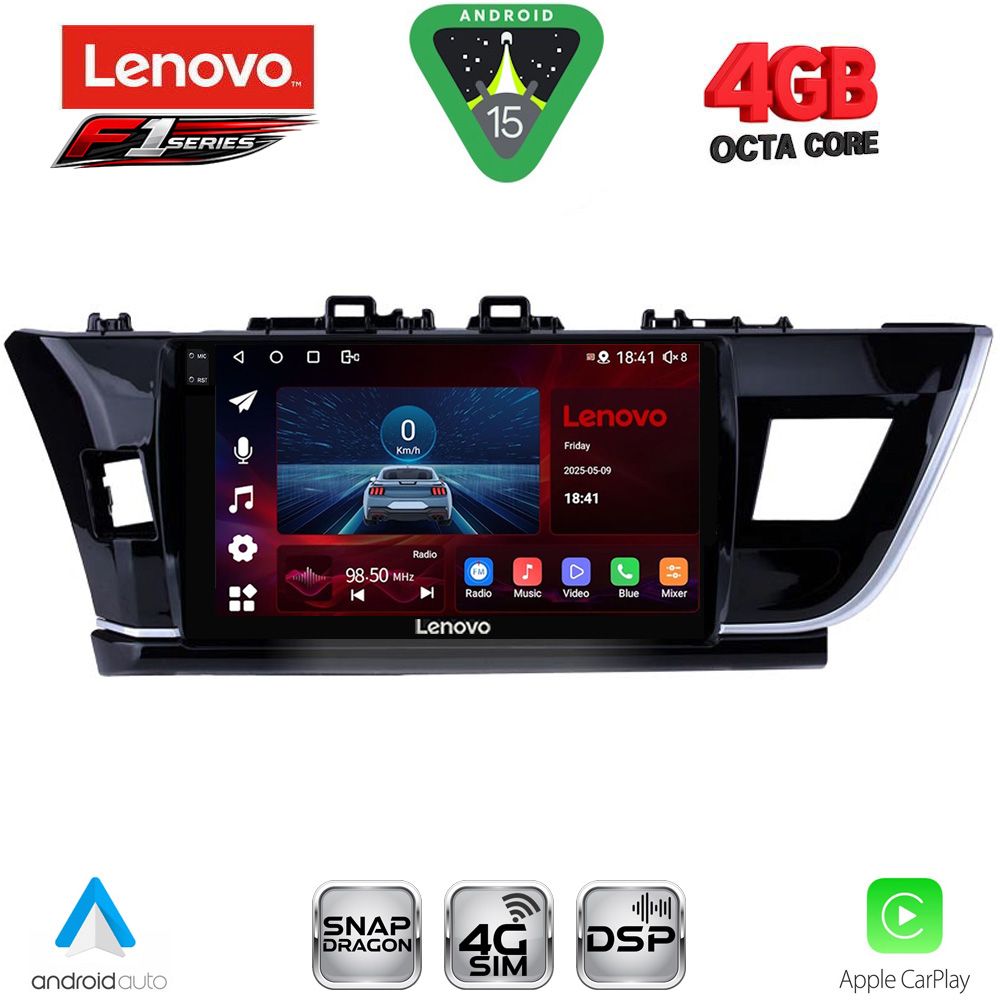Βλησαρούλης Car Center - LENOVO SSQ 9714BIG_CPA (10inc) MULTIMEDIA TABLET for TOYOTA COROLLA mod. 2013-2016