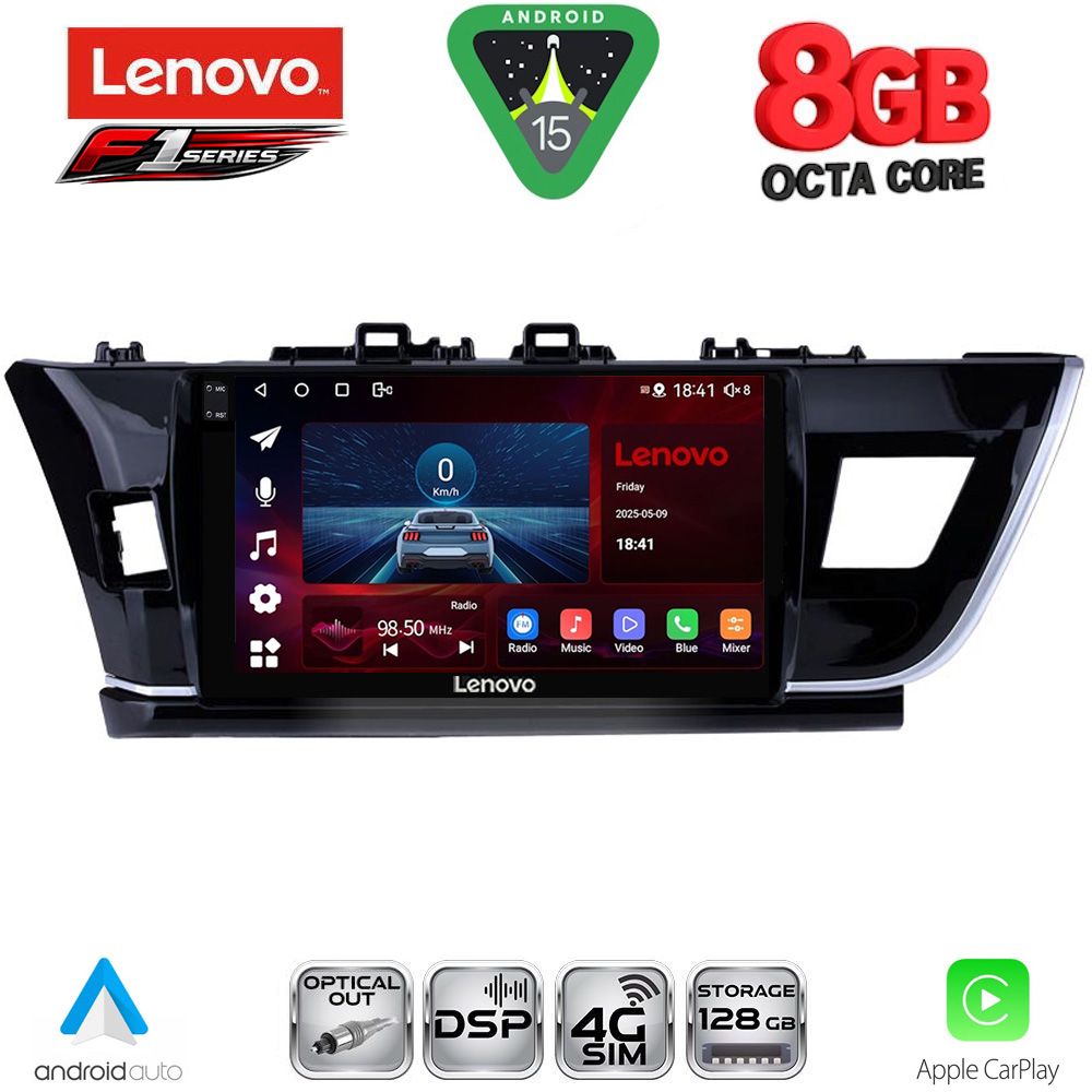 Βλησαρούλης Car Center - LENOVO SSR 10714BIG_CPA (10inc) MULTIMEDIA TABLET for TOYOTA COROLLA mod. 2013-2016