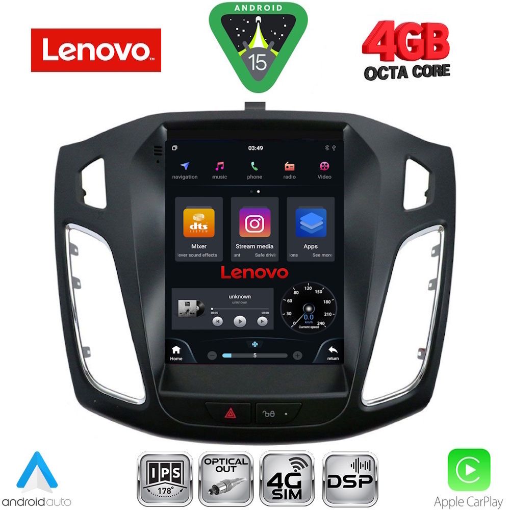 Βλησαρούλης Car Center - LENOVO SSX 9855_CPA TESLA STYLE  for FORD FOCUS mod. 2011-2017