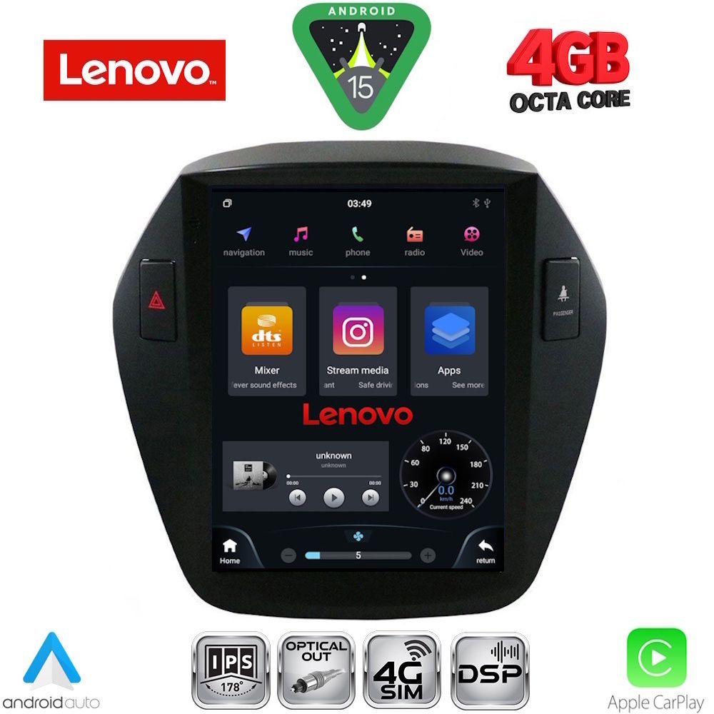 Βλησαρούλης Car Center - LENOVO SSX 9896_CPA TESLA STYLE  for HYUNDAI IX35 mod. 2010-2015