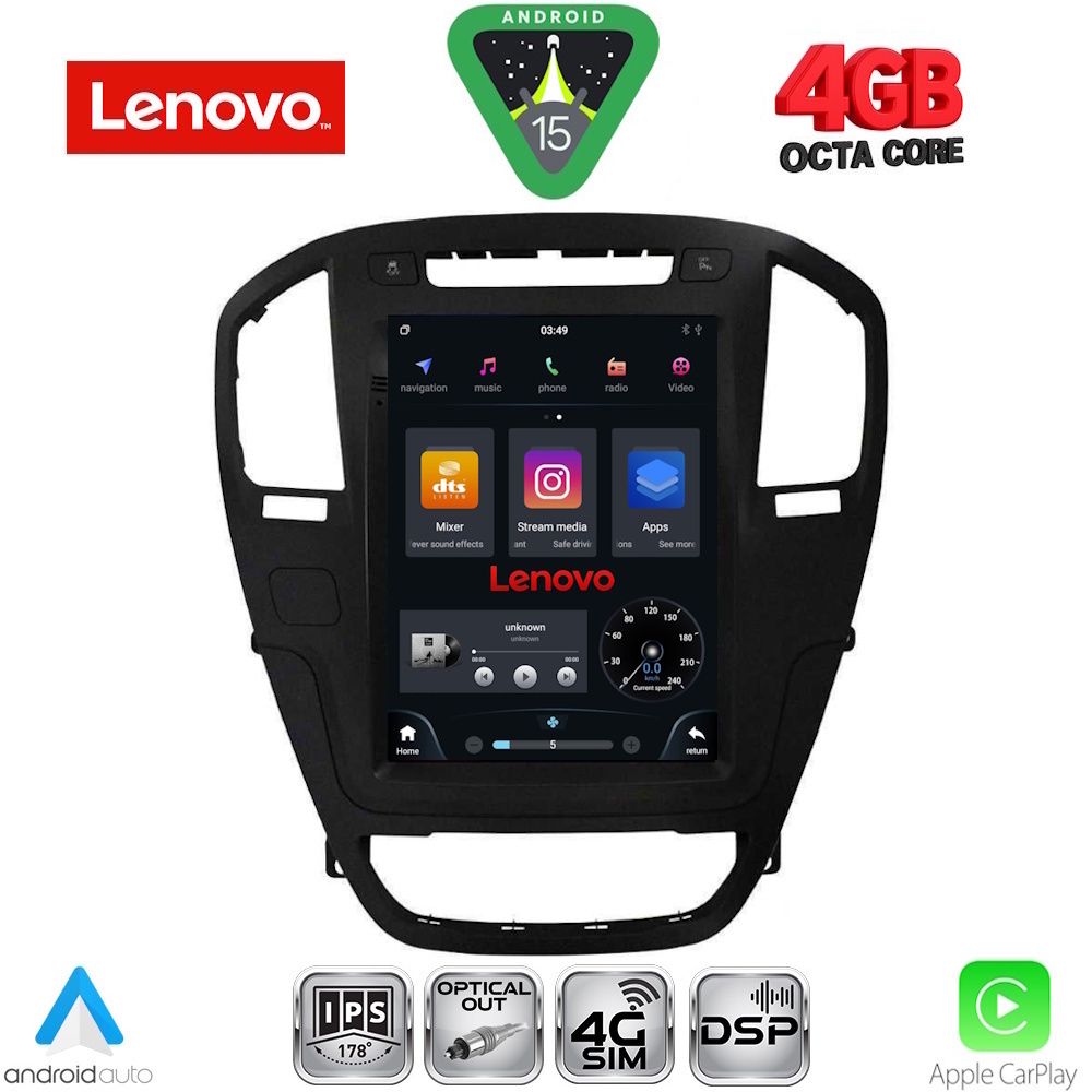 Βλησαρούλης Car Center - LENOVO SSX 9914BL_CPA TESLA STYLE for OPEL INSIGNIA mod. 2008-2013 (Black colour)