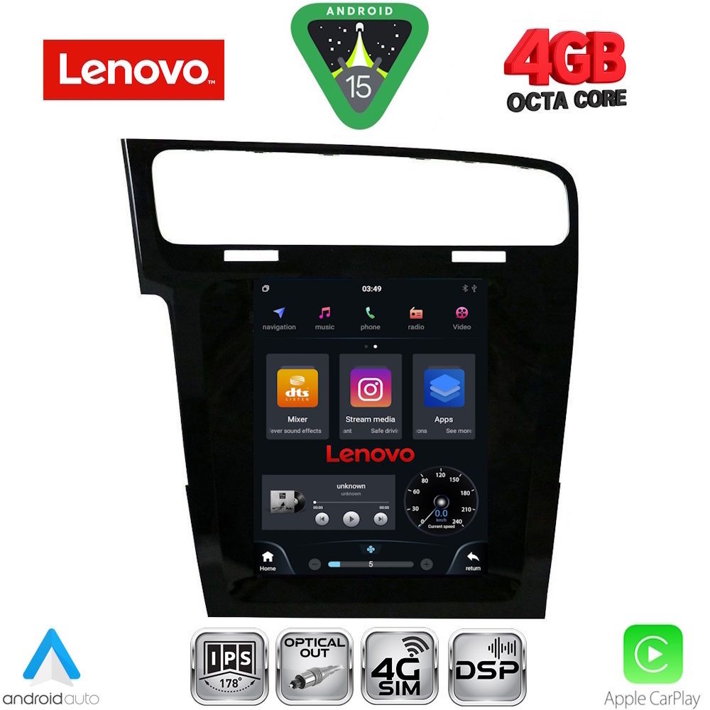 Βλησαρούλης Car Center - LENOVO SSX 9985_CPA TESLA STYLE for VW GOLF 7 mod. 2013-2021