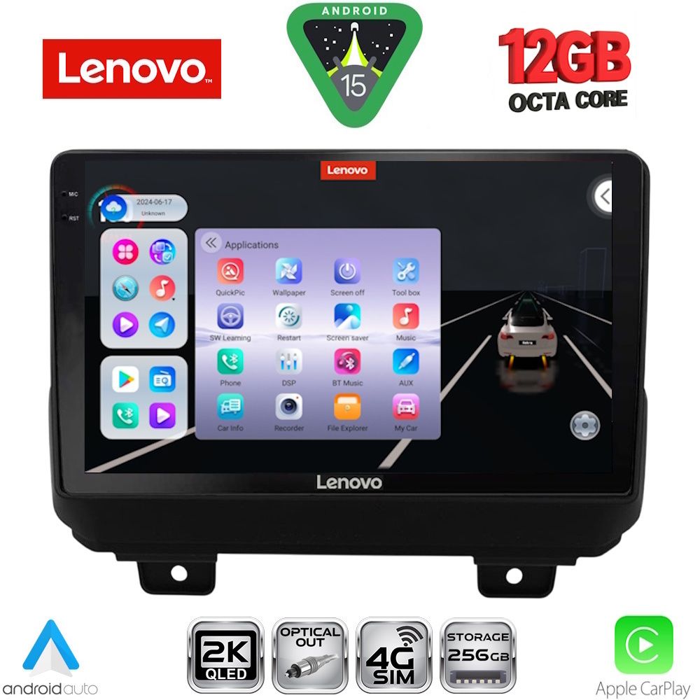 Βλησαρούλης Car Center - LENOVO SSZ 12298_CPA (9inc) MULTIMEDIA TABLET for JEEP WRANGLER mod. 2018-2026