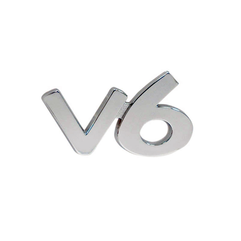Βλησαρούλης Car Center - Αυτοκόλλητo Χρωμίου 3D ''V6'' 6.8cm x 3.5cm 1 Τεμάχιο