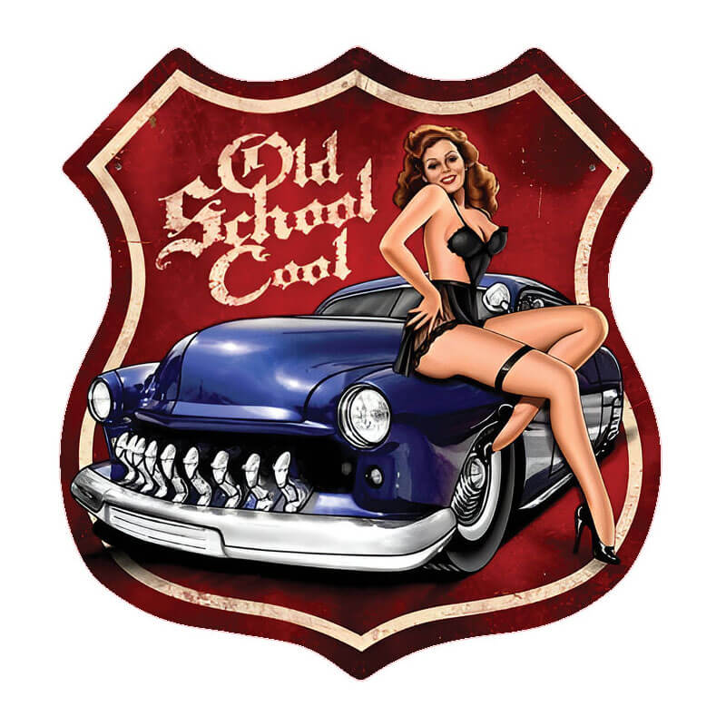 Βλησαρούλης Car Center - Αυτοκόλλητο Σήμα Αυτοκινήτου ''Old School Cool'' 15cm x 16cm 1 Τεμάχιο