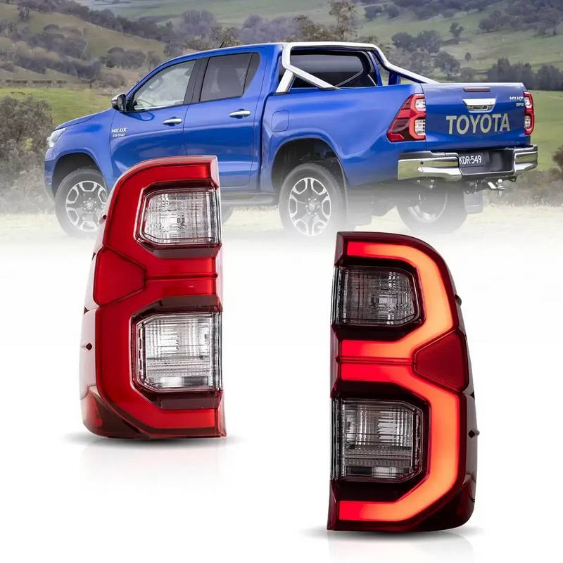Βλησαρούλης Car Center - Πισινά Φανάρια Set Για Toyota Hilux Revo 2015-2020 Led Bar Animation Κόκκινο/Clystal VLAND