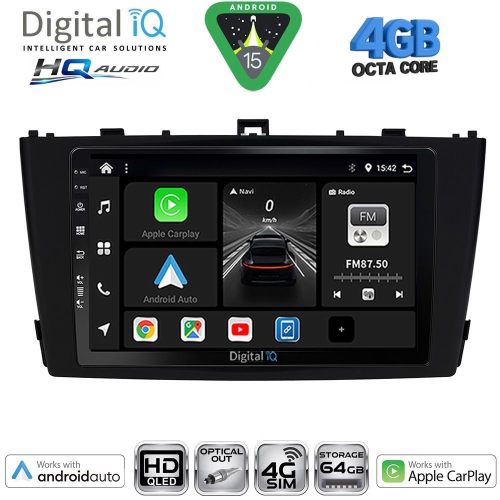 Βλησαρούλης Car Center - DIGITAL IQ BXK 19705BL_CPAA (9inc) MULTIMEDIA TABLET for TOYOTA AVENSIS (T27) mod. 2009-2015 (BLACK)
