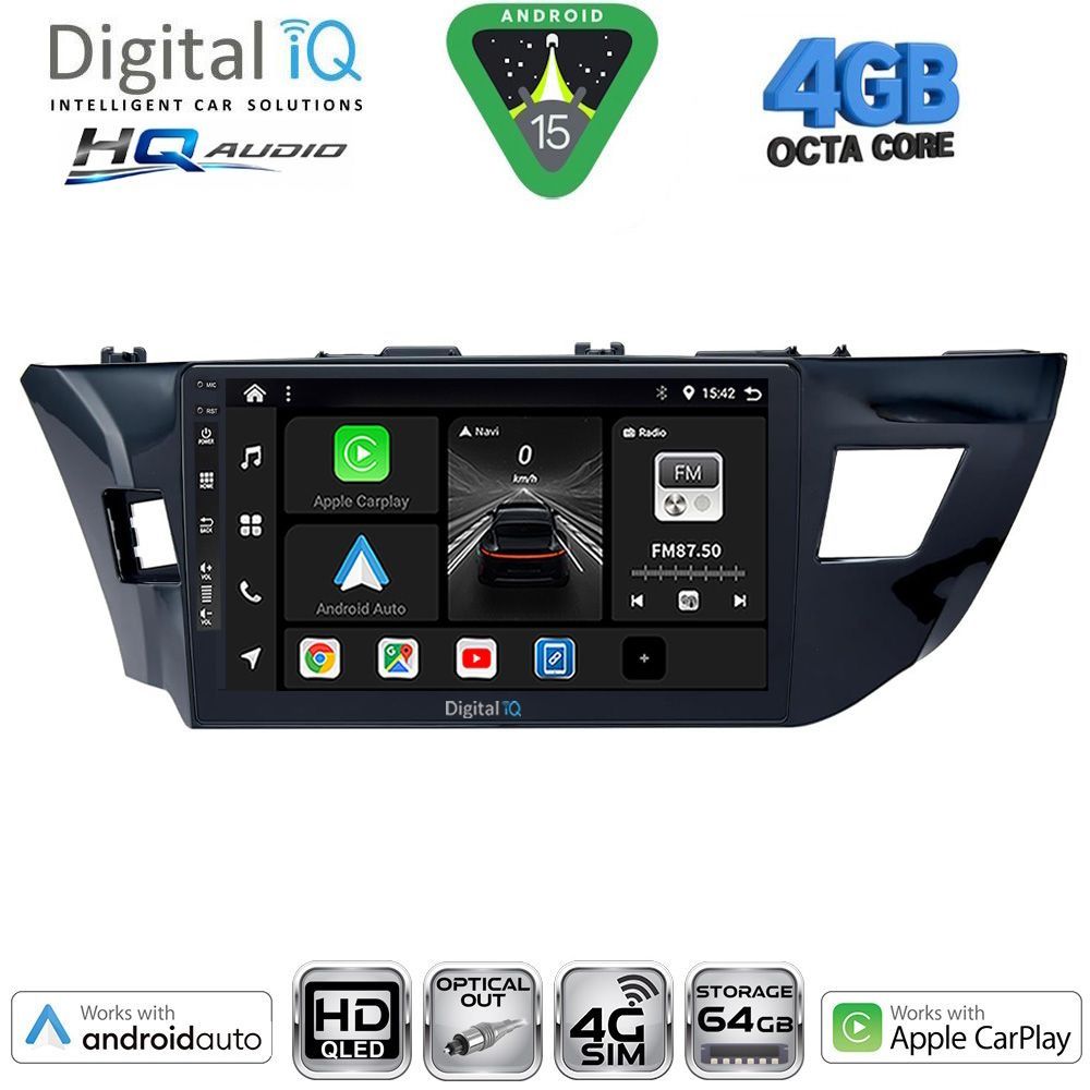 Βλησαρούλης Car Center - DIGITAL IQ BXK 19714MD_CPAA (10inc) MULTIMEDIA TABLET for TOYOTA COROLLA mod. 2013-2016