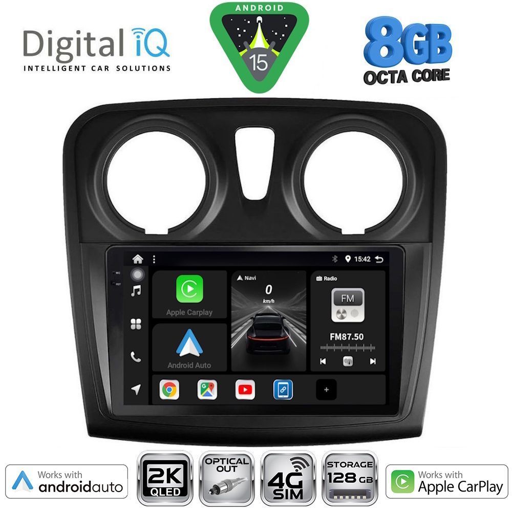 Βλησαρούλης Car Center - DIGITAL IQ BXK 20108_CPAA (9inc) MULTIMEDIA TABLET for DACIA LOGAN – SANDERO mod. 2012-2019