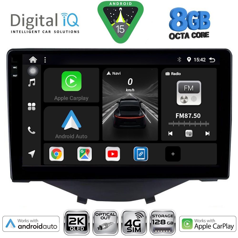 Βλησαρούλης Car Center - DIGITAL IQ BXK 20715_CPAA CLIMA-A/C (9inc) MULTIMEDIA TABLET for CITROEN C1-PEUGEOT 108-TOYOTA AYGO mod. 2014-2022