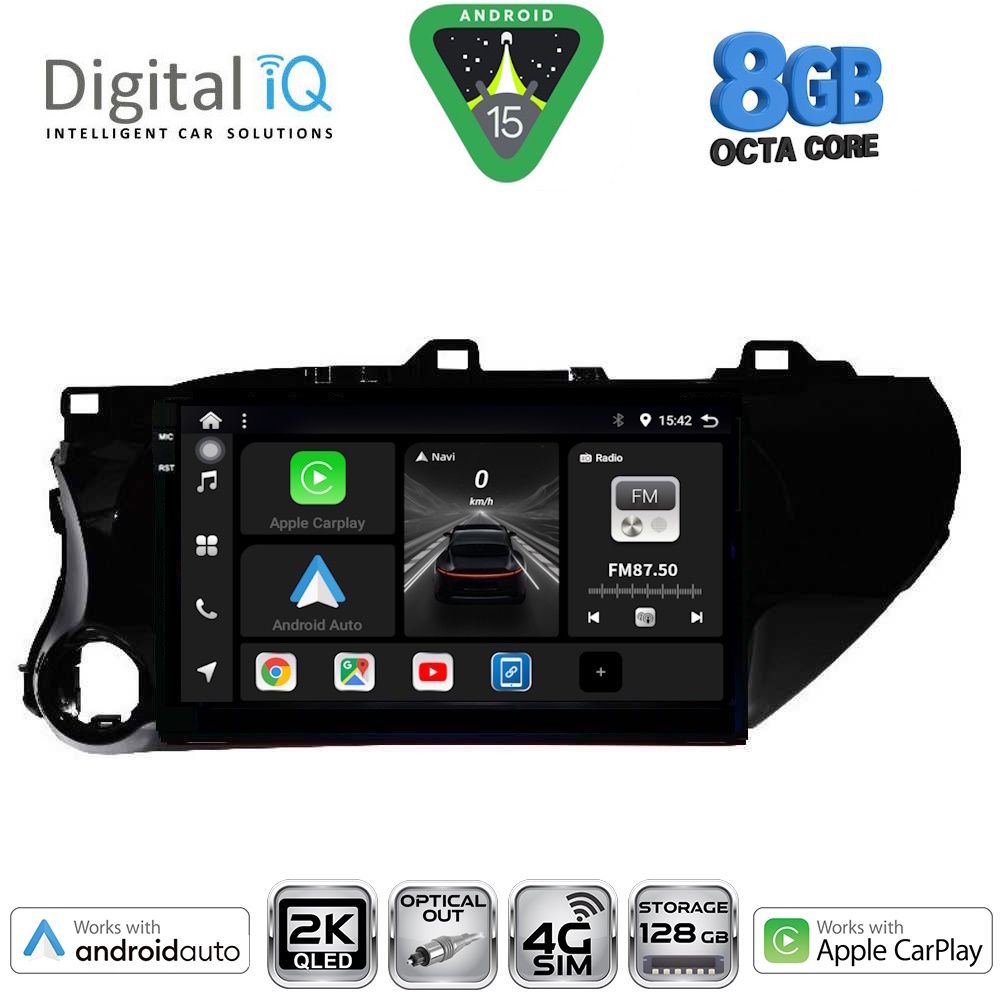 Βλησαρούλης Car Center - DIGITAL IQ BXK 20721_CPAA (10inc) MULTIMEDIA TABLET for TOYOTA HILUX mod. 2017-2026