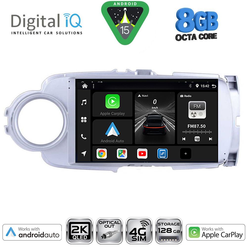 Βλησαρούλης Car Center - DIGITAL IQ BXK 20737SL_CPAA (9inc) MULTIMEDIA TABLET for TOYOTA YARIS mod. 2011-2015 (SILVER)